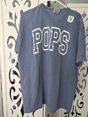 Comfort Colors POPS Graphic T Shirt XL Blue Garment Dyed Vintage Style Tee